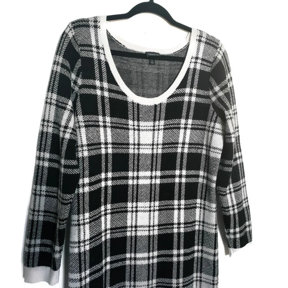 Plaid Black and White Women's Dress - Picture 4 of 6